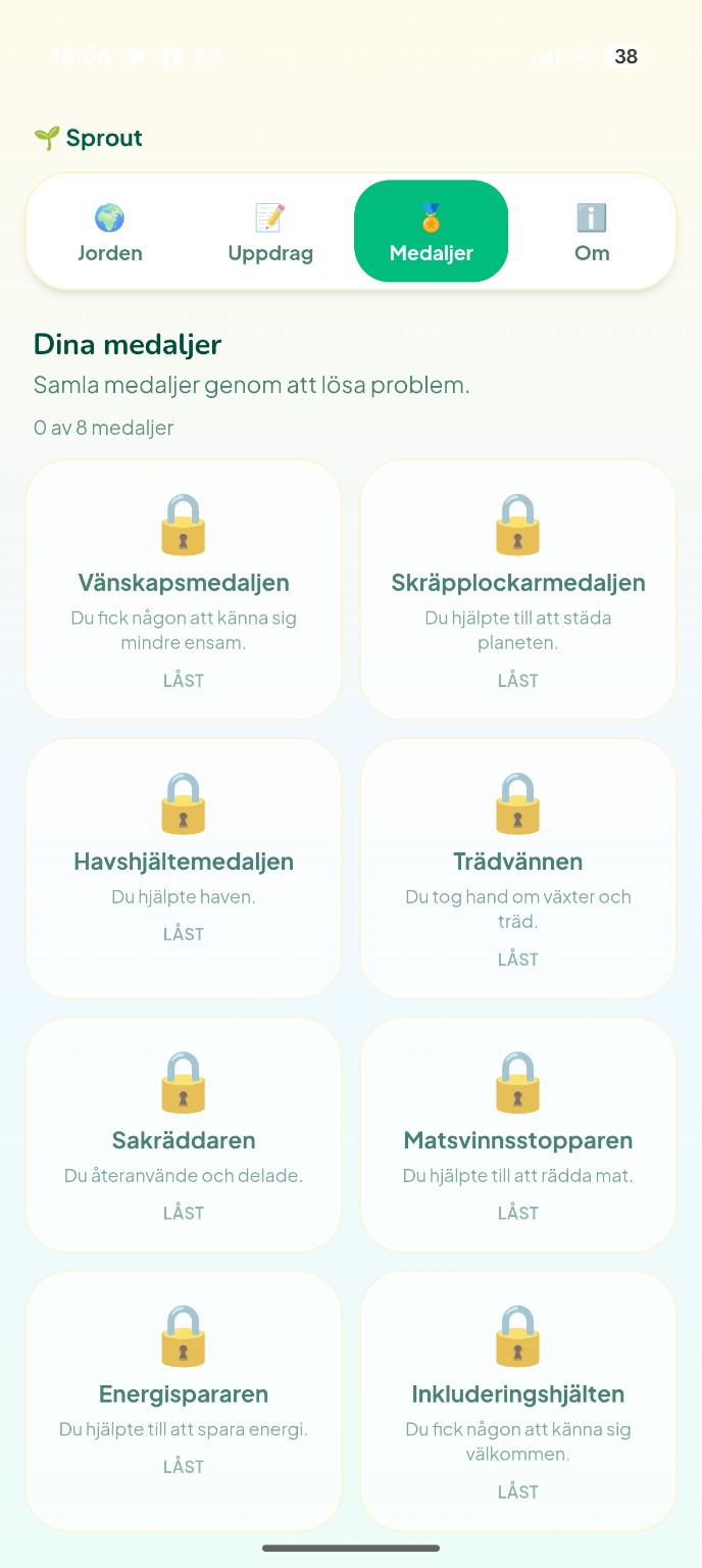 Sprout Kids – medaljer
